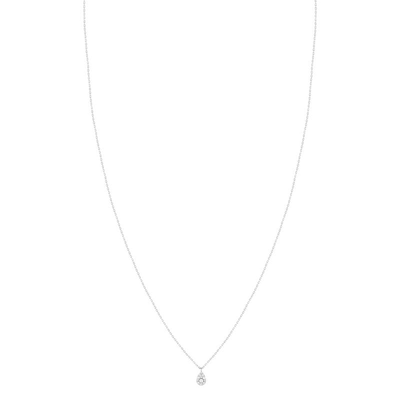 Collier or blanc 750 diamants 0.10 ct 42 cm - vue 2