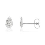 Boucles d'oreilles or blanc 750 diamants - vue 1