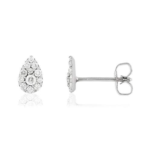 Boucles d'oreilles or blanc 750 diamants