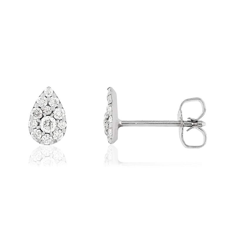 750 white gold diamond earrings - view 1