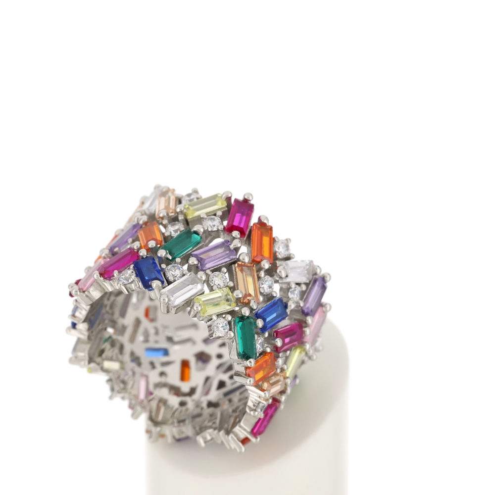 Bague argent 925 zirconias - vue 3