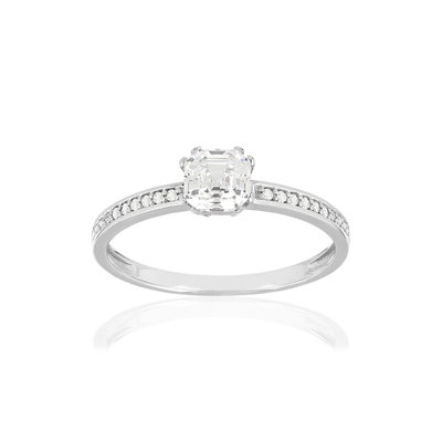 Bague or blanc 375 zirconias