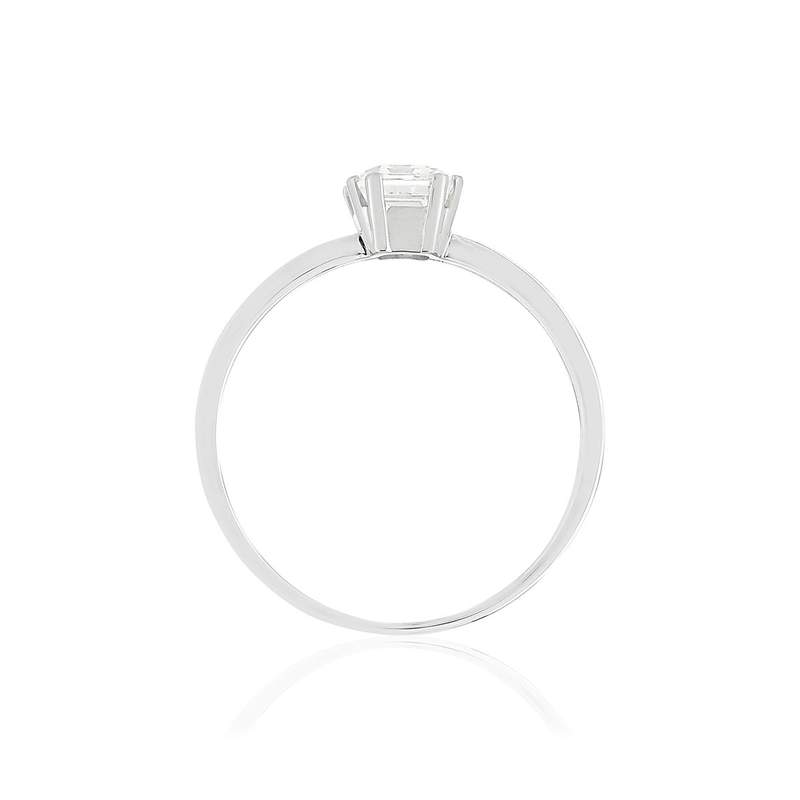 Bague or blanc 375 zirconias - vue 2
