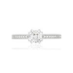 Bague or blanc 375 zirconias - vue 3