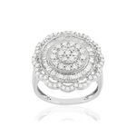 Bague or blanc 750 diamants - vue 1