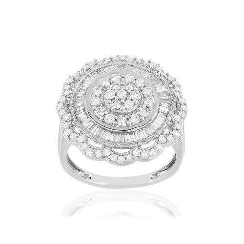 Bague or blanc 750 diamants