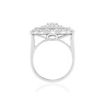 Bague or blanc 750 diamants - vue 2