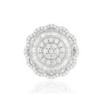 Bague or blanc 750 diamants - vue 3