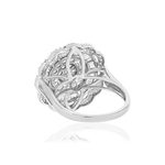 Bague or blanc 750 diamants - vue 4