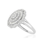 Bague or blanc 750 diamants - vue D1