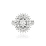 Bague or blanc 750 diamants - vue 3