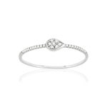 Bague or blanc 375 diamants - vue 1