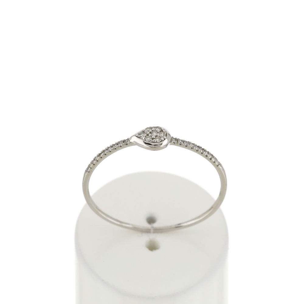 Bague or blanc 375 diamants - vue 1
