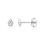 375 white gold drop-shaped diamond earrings - view 1