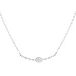 Collier or blanc 375 diamants 42 cm - vue 1