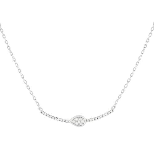 Collier or blanc 375 diamants 42 cm