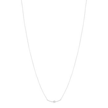 Collier or blanc 375 diamants 42 cm