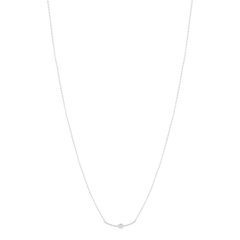 Collier or blanc 375 diamants 42 cm - vue 2