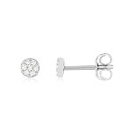 Boucles d'oreilles or blanc 375 diamants - vue 1