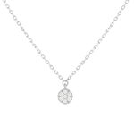 375 white gold necklace with diamonds, 42 cm - view 1