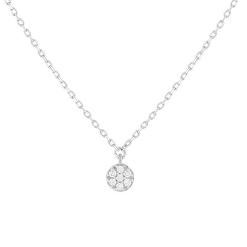 Collier or blanc 375 diamants 42 cm