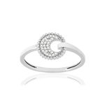 Bague or blanc 375 diamants - vue 1