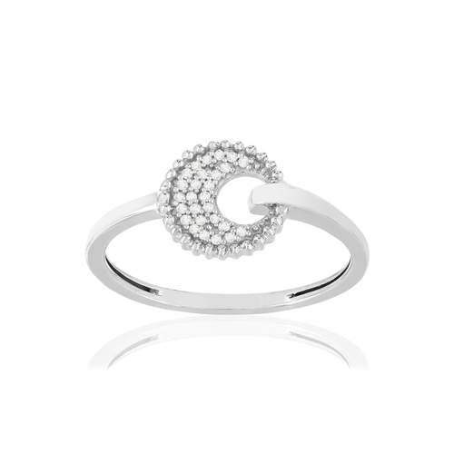 Bague or blanc 375 diamants