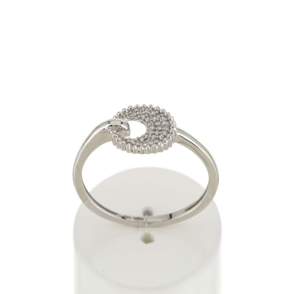 Bague or blanc 375 diamants - vue 1
