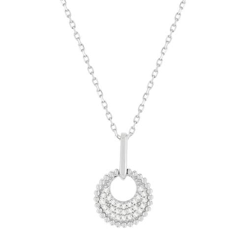 Collier or blanc 375 diamants 42 cm