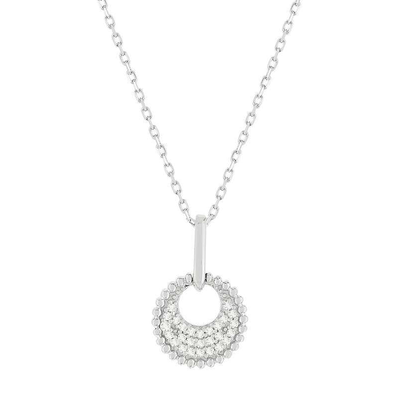 Collier or blanc 375 diamants 42 cm - vue 1