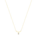 Collier or 375 2 tons diamants 42 cm, motif goutte - vue 2