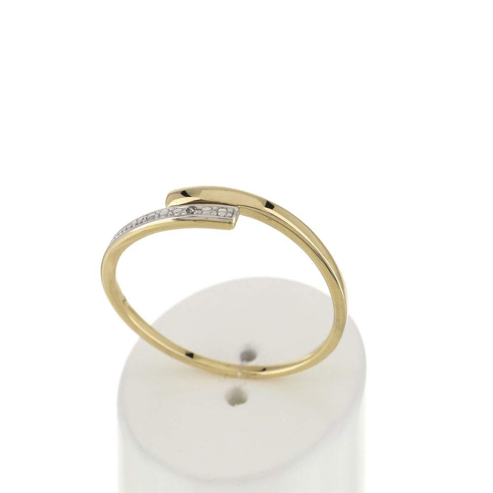 Bague or 375 2 tons diamant - vue 2
