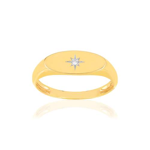 Bague or jaune 375 diamant