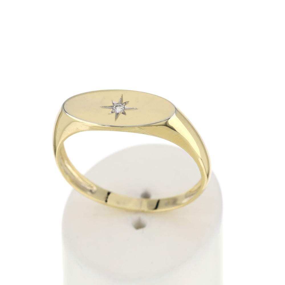 Bague or jaune 375 diamant - vue 2