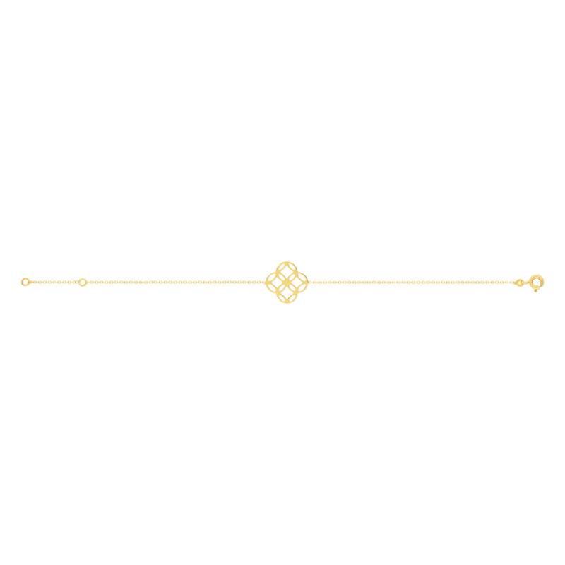 Bracelet or jaune 375 18 cm motif mandala - vue 2