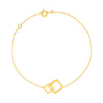Bracelet or jaune 375 18 cm motif carrés entrelacés - vue 1