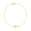 Bracelet or jaune 375 18 cm motif croix - vue V1
