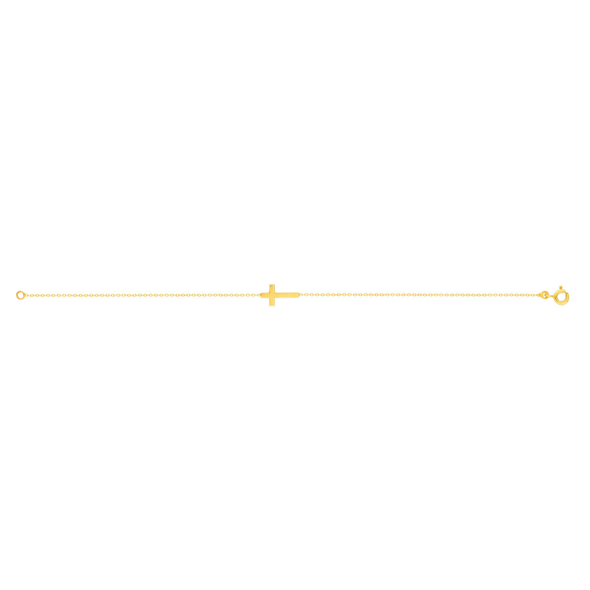 Bracelet or jaune 375 18 cm motif croix - vue 2