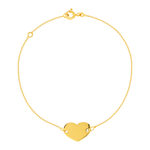 Bracelet or jaune 375 18 cm motif coeur - vue 1