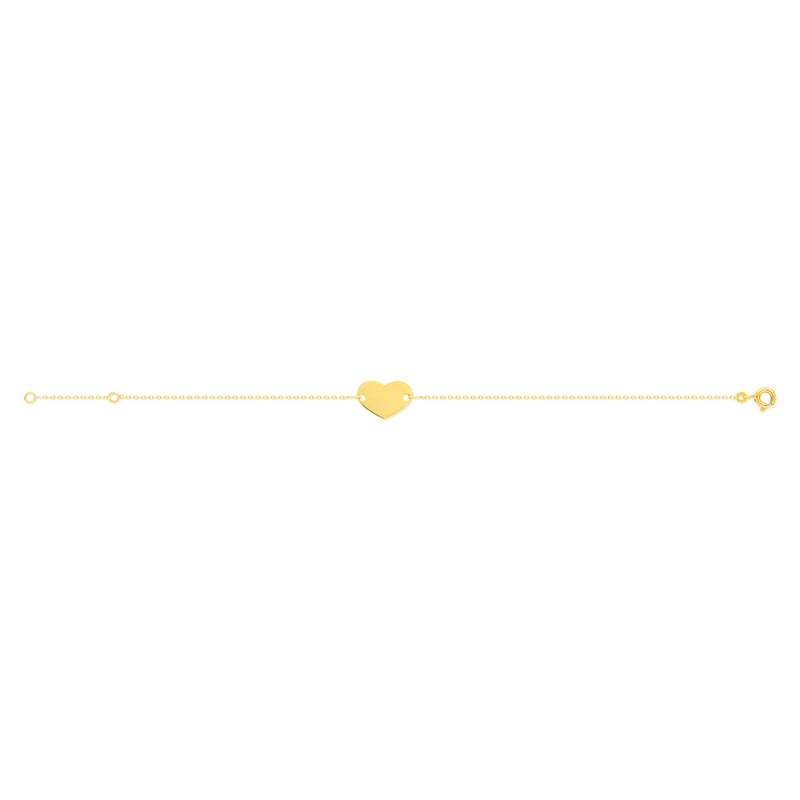 Bracelet or jaune 375 18 cm motif coeur - vue 2