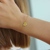 Bracelet or jaune 375 18 cm motif coeur - vue Vporté 1