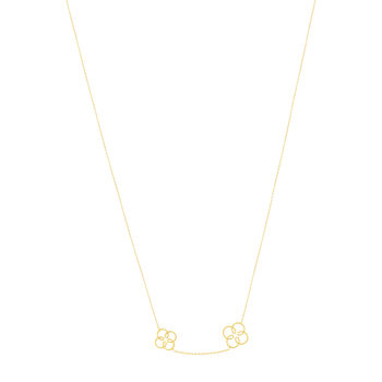 Collier or jaune 750 44 cm motif fleur