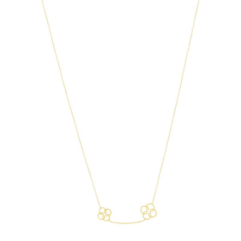 Collier or jaune 750 44 cm motif fleur - vue 2