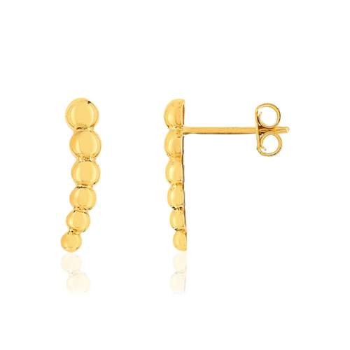 Boucles d'oreilles contours or jaune 375, motif boule