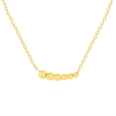 Collier or jaune 375 42 cm, motif boule - vue 1