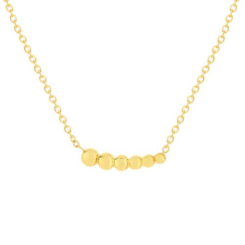 Collier or jaune 375 42 cm, motif boule