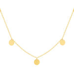 Collier or jaune 375 41 cm, motif pampille disque - vue 1