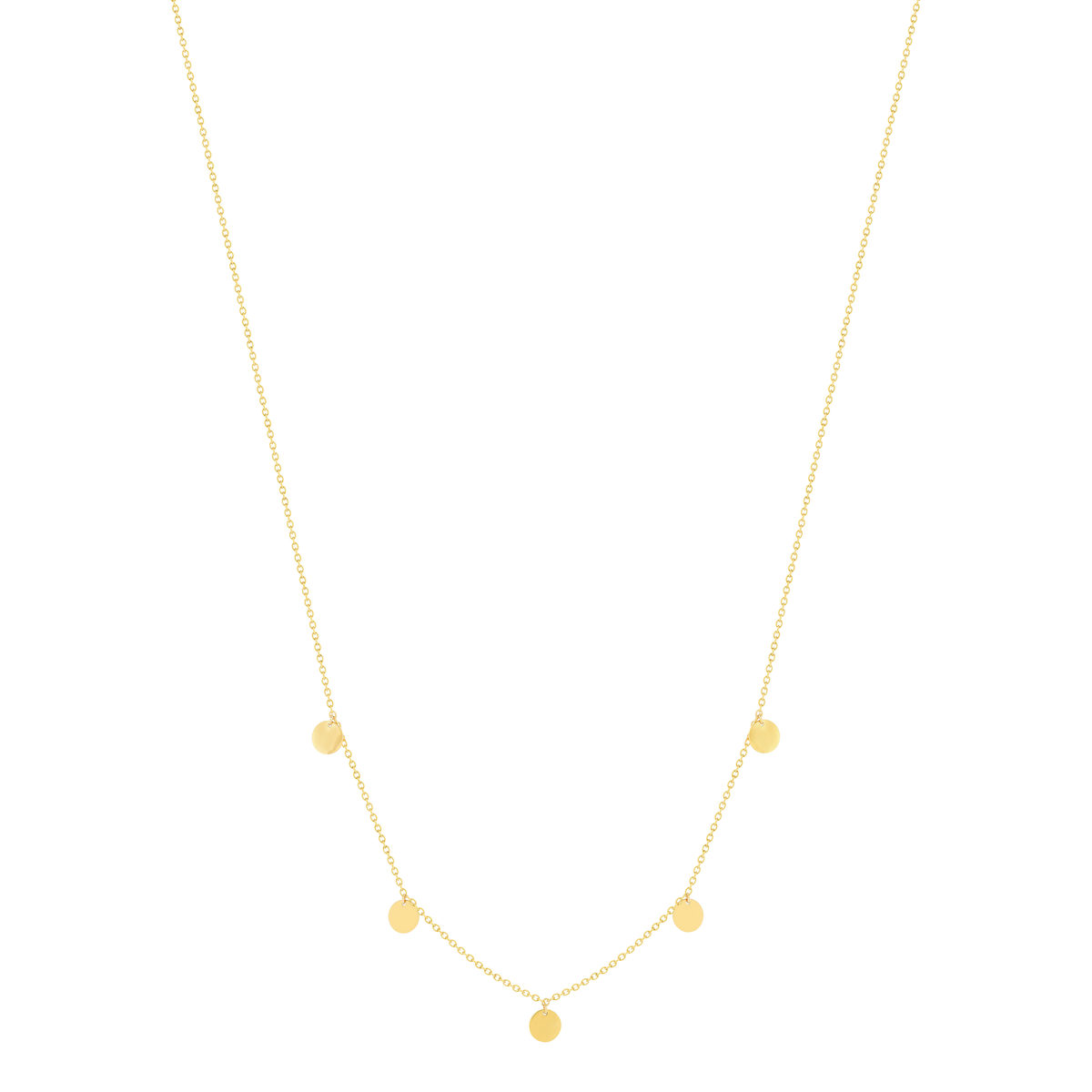 Collier or jaune 375 41 cm, motif pampille disque - vue 2