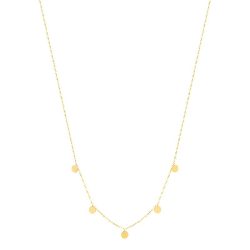 Collier or jaune 375 41 cm, motif pampille disque - vue 2