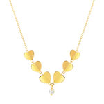 Collier or jaune 750 zirconia 42 cm motif coeur - vue 1
